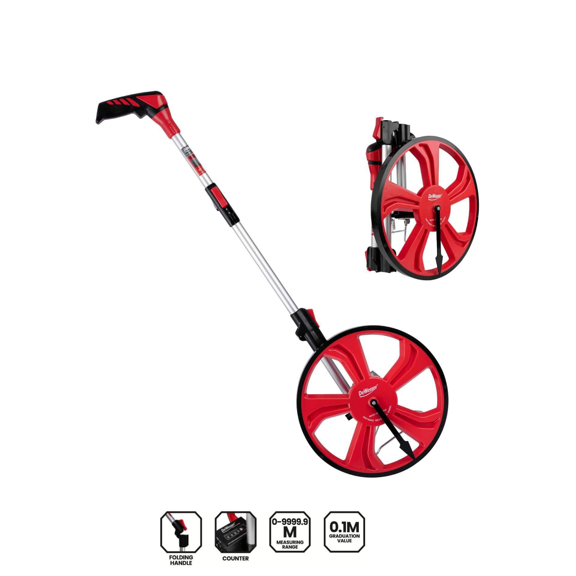 THREE FOLD DISTANCE MEASURING WHEEL